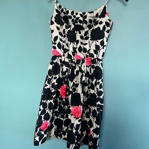 Vintage Black and White Floral Dress 60’s